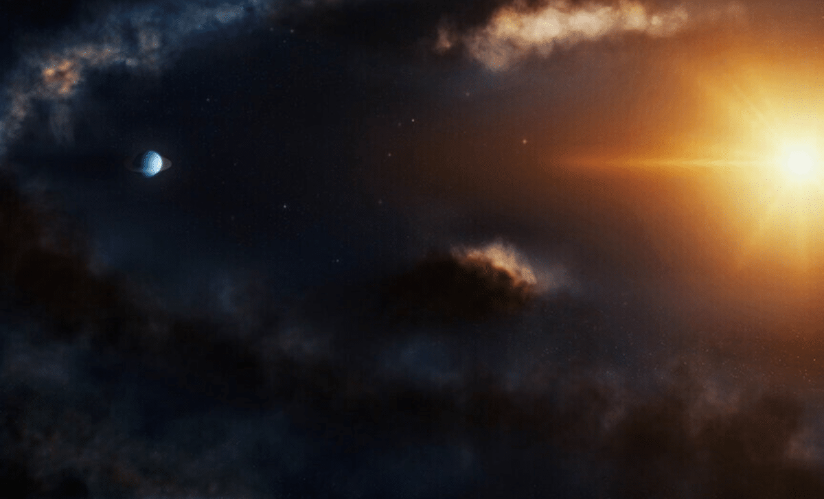 Artist's Illustration Of A Small Saturn Like Planet Discovered In The System Lkca 15