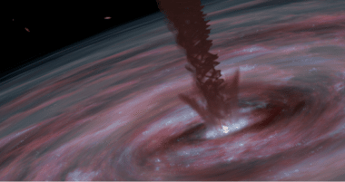 Rotating Wind Of Dense Gas Leading Outwards From The (hidden) Supermassive Black Hole At The Galaxy’s Center.