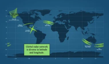 LeoLabs, the world's top independent spacecraft tracking outfit, operates 10 radars at six sites around the world and maps potential collisions across low Earth orbitRendering courtesy of LeoLabs and Darren McKnight